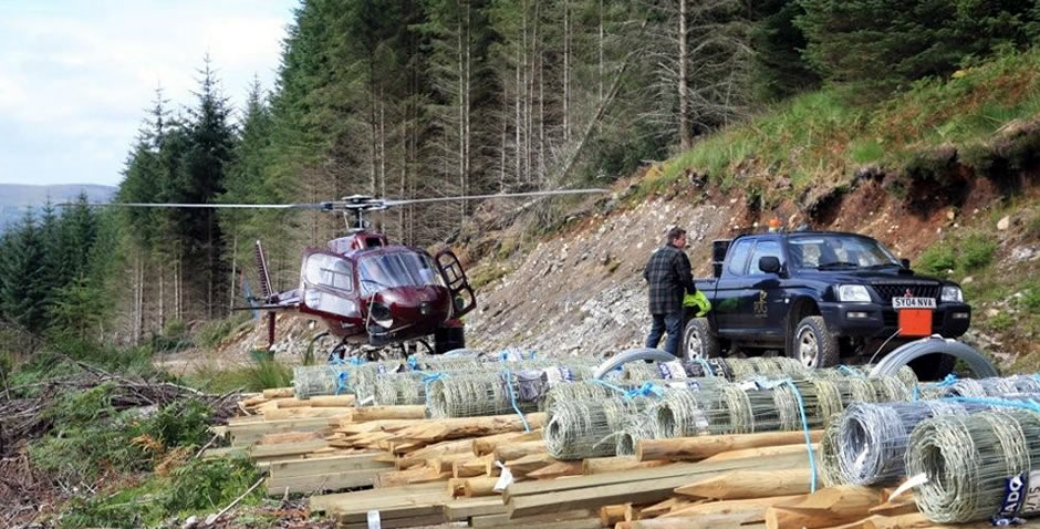 Aerial work and forestry deer fencing in Scotland